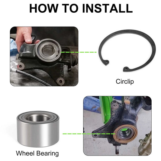 Front Rear Wheel Bearing + Circlip for Kawasaki KRF1000 Teryx KRX 1000 (2020-2024)