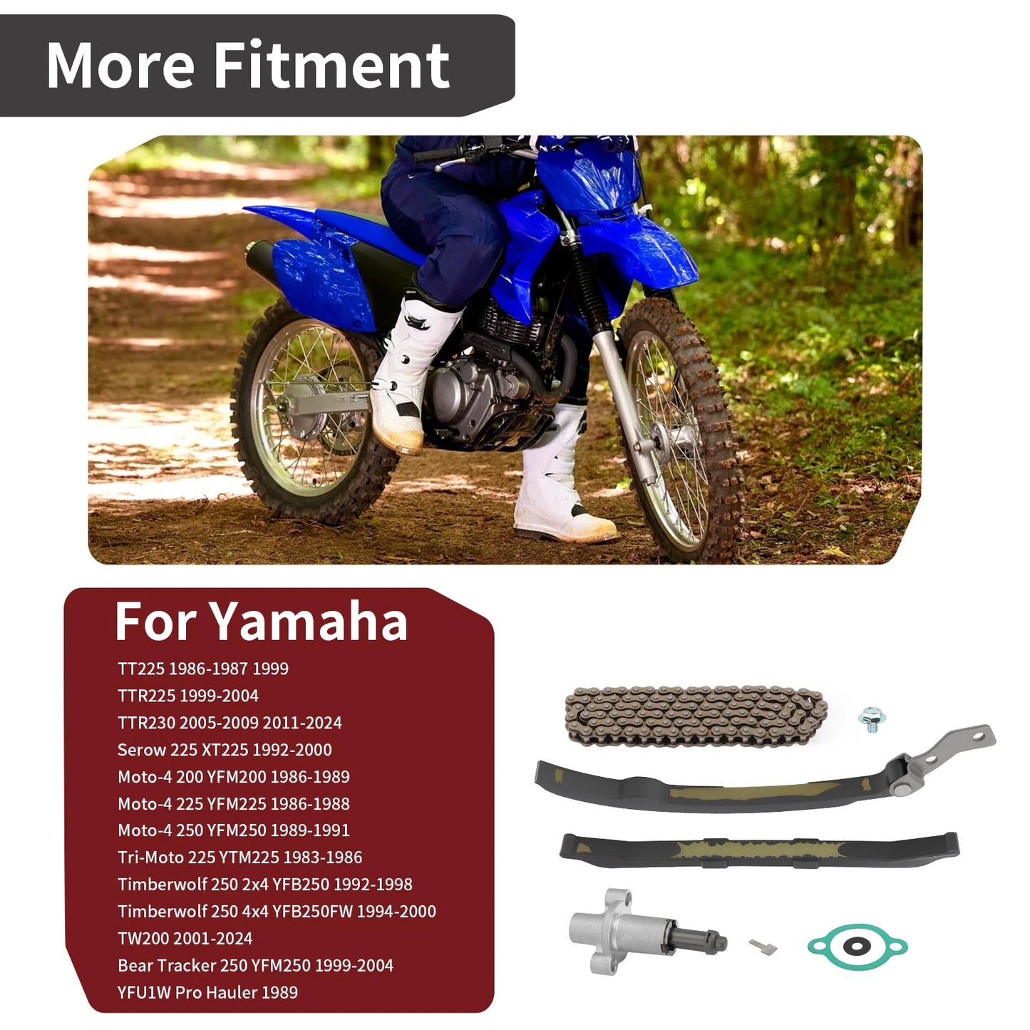 Cam Timing Chain Guide Tensioner for Yamaha YFM250 Bear Tracker/YTM225 Tri-Moto