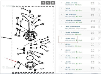 compare product Screw Drain for Yamaha 2-Stroke 40-90HP CV40 Outboard Engine