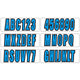 Boat Registration Decal Sticker Blue A-Z/0-9 4 Sets