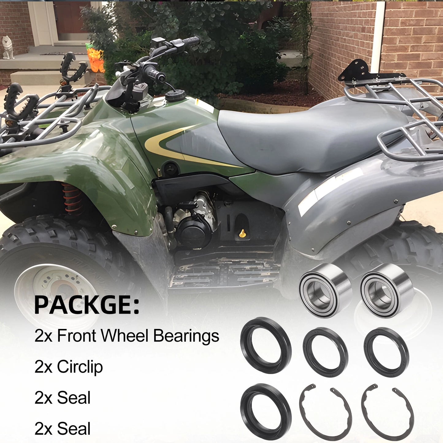 Front Rear Wheel Bearing Circlip Seal for Kawasaki Bayou 400 KLF400 1993-99