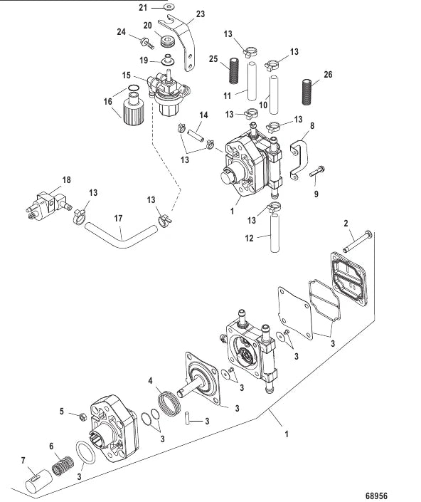 Fuel Pump for Mercury Mariner Outboard 30-60HP
