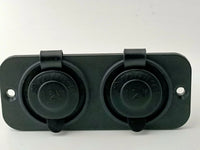 Flush Mount Dual Power Socket 12/24V 20A for Boat/Car/Caravan/4WD Black
