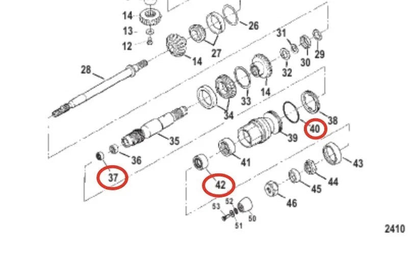Lower Gearcase Seal Kit for Mercruiser BRAVO III Stern Drive