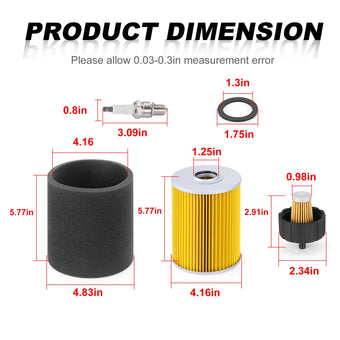 compare product Air Filter + Fuel Filter + Gasket for Yamaha Golf Cart G2/G5/G8/G9/G11 (1985-1995)