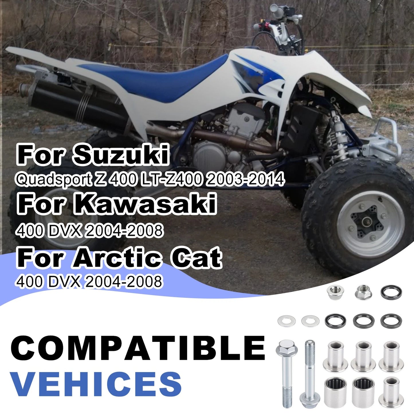 Front Upper A Arm Bushings Kit for Kawasaki KFX400 (2003-2006)