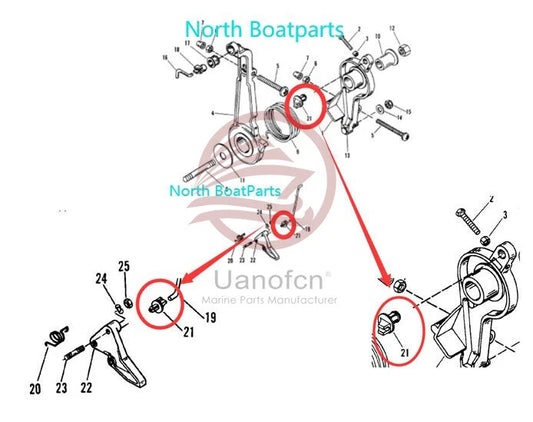 Throttle Linkage Joint Bushing for Mercury Mariner Outboard 23-93248