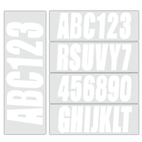 White Boat Decals A-Z/0-9 Registration 4 Sets