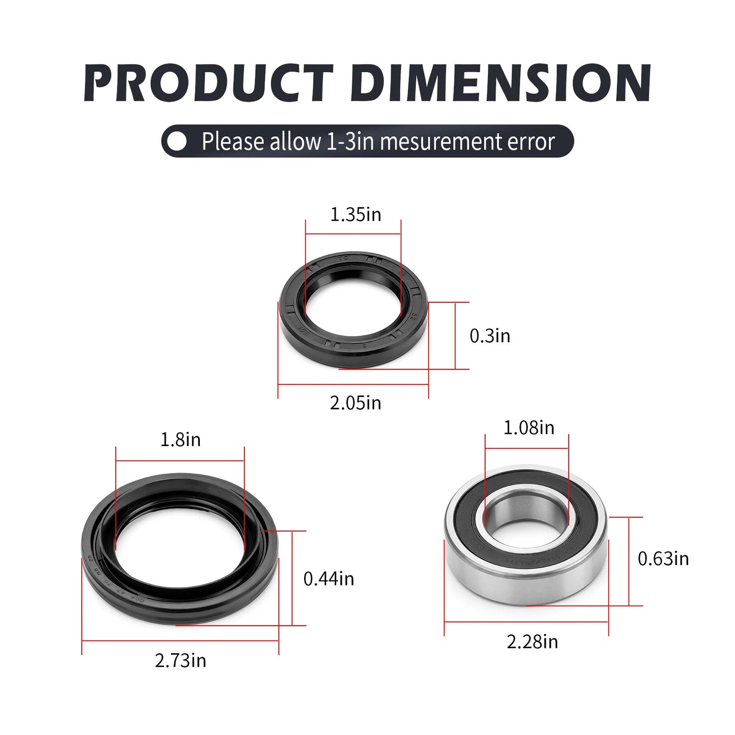 New Rear Brake Bearing & Dust Seal Kit for Yamaha Big Bear 250/400 YFM250/YFM400