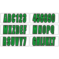 Custom 3" Green Boat Decal Stickers - Boat Registration Numbers & Letters 4 Pack