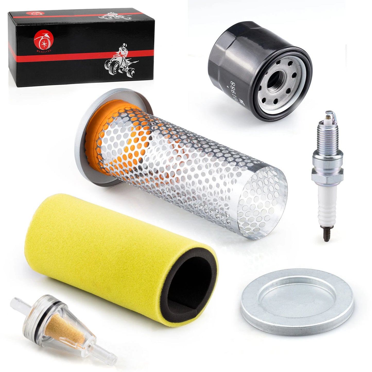 Air Filter Guide Cage Cap Oil Filter Kit for Yamaha Rhino 660 (2004-2007)