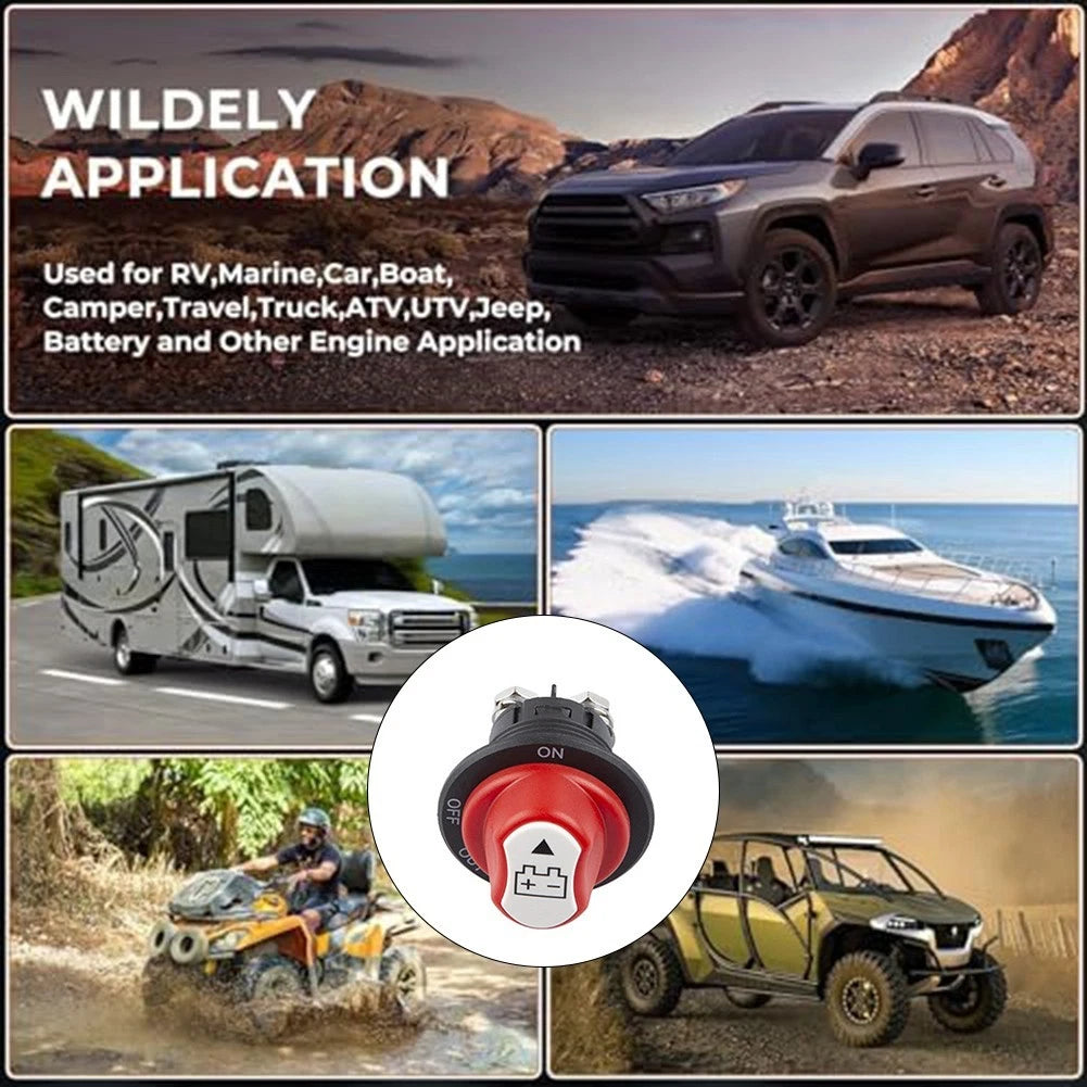 24V Battery Disconnect Switch 100A for Boats/RVs/ATVs/Vehicle Power Control