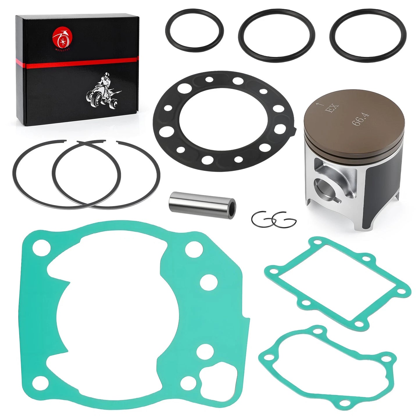 Top End Rebuild Kit 66.34mm Piston & Rings Gasket for Honda CR250R 1992-1996