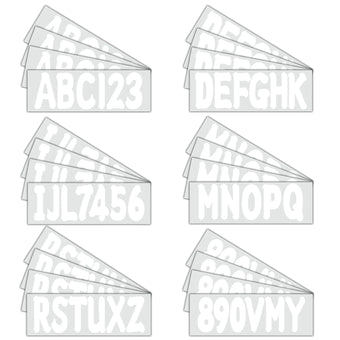 compare product Custom Boat Registration Numbers Decal Sticker Set A-Z & 0-9 White