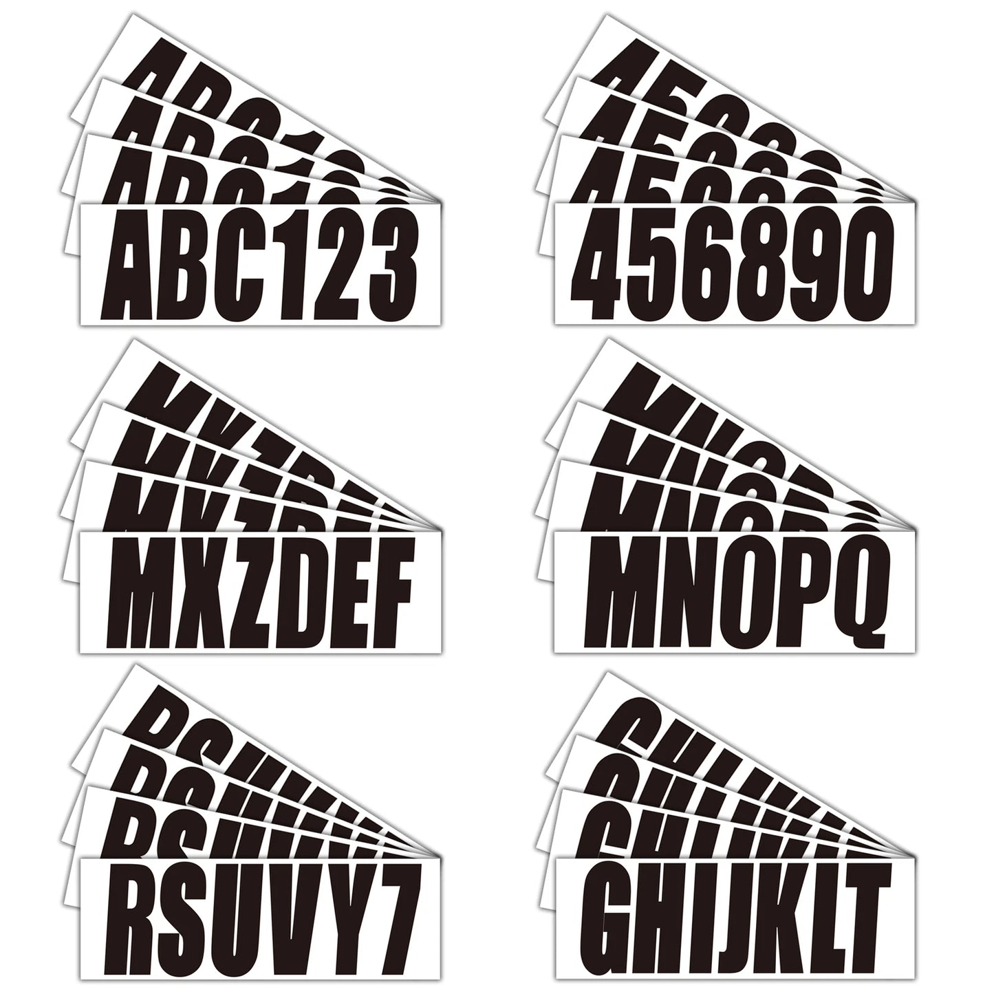 Black Personalized Decals Boat Registration Numbers & Letters Set A-Z & 0-9