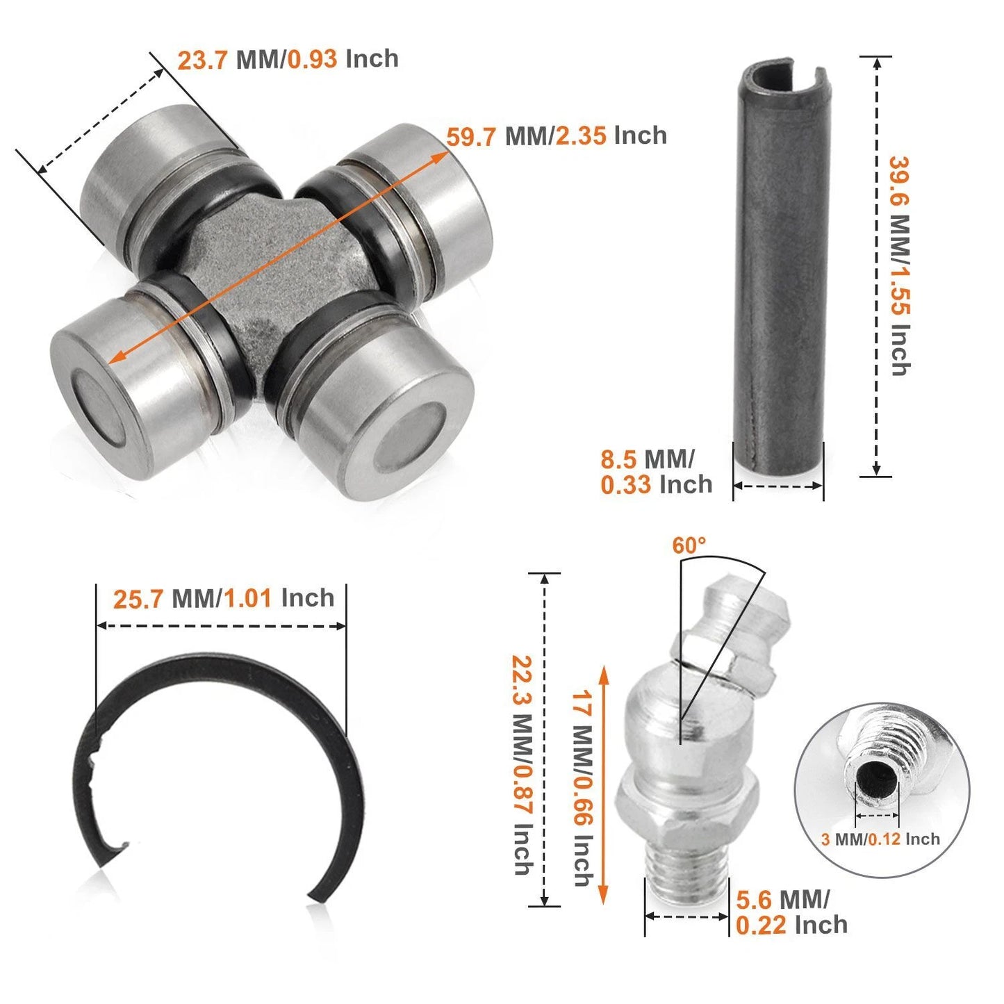 Front Driveshaft U-joint Set for Polaris ATV 220/325 HP