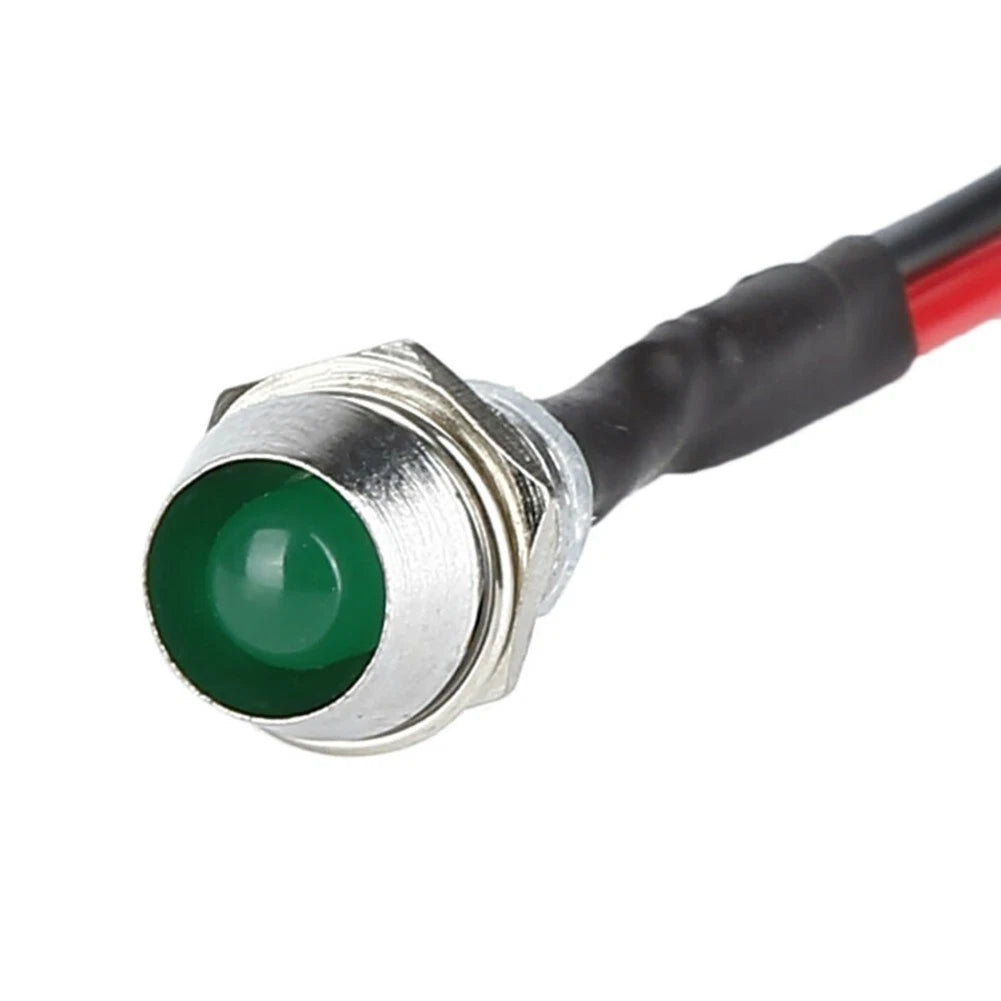 8mm LED Indicator Light Boat DC 12V Green IP65 Lamp for Marine Dash Panel