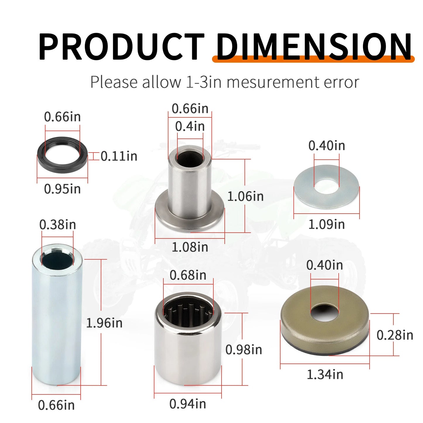 Front Upper & Lower A-Arm Bushing Seals Kit for Kawasaki KFX400 (2003-2006)