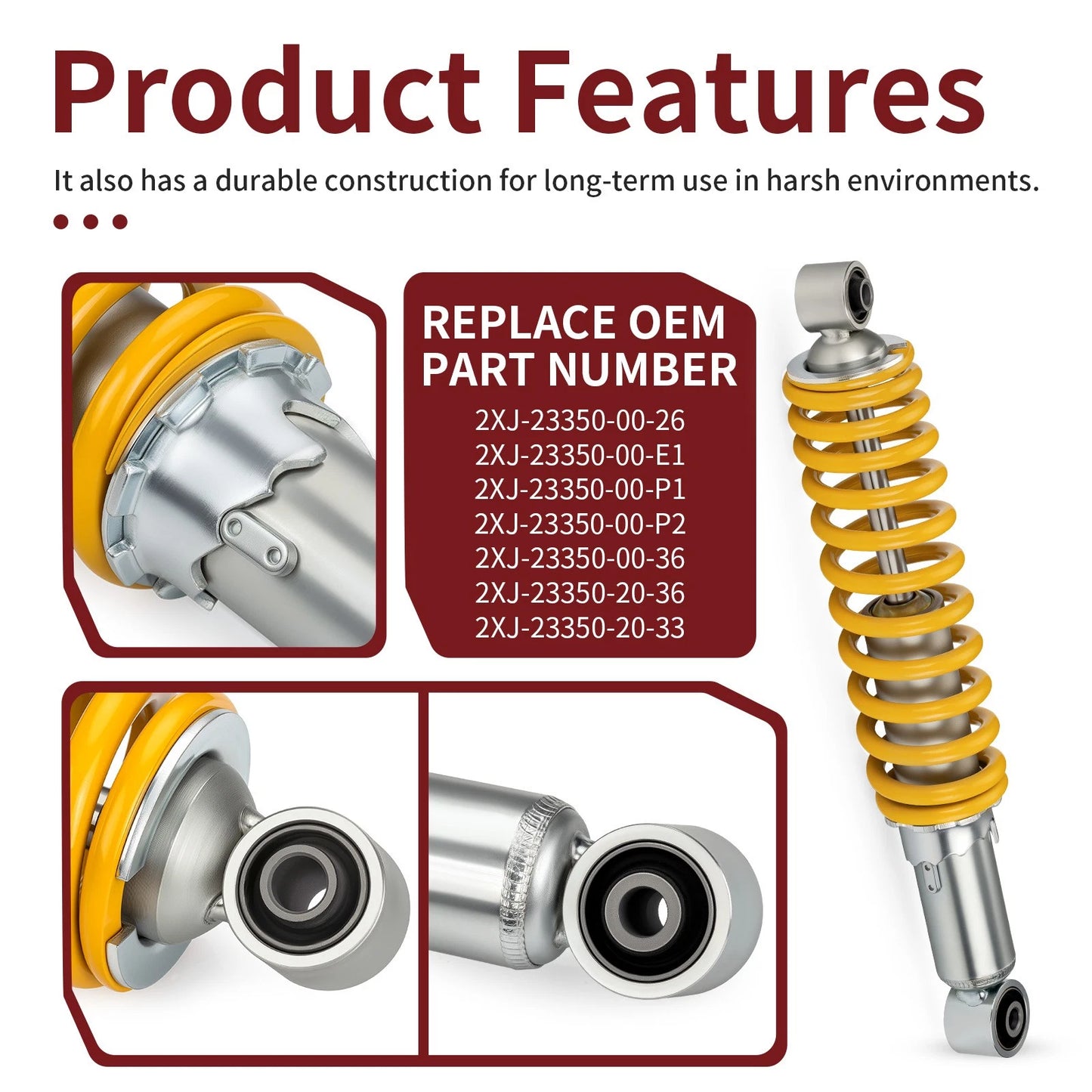 Yellow Left/Right Front Shock Absorber for Yamaha Blaster YFS200 1988-2006