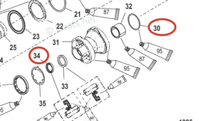 Lower Gearcase Propeller Shaft Oil Seal Kit for Mercury