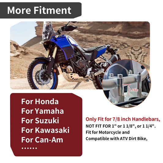 30mm Handlebar Risers 7/8" Clamp Kit for Honda/Yamaha ATV/Dirt Bike