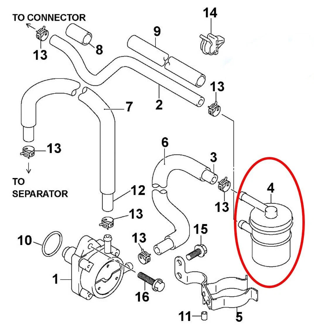 Fuel Filter for Johnson Evinrude OMC 25-70HP 4-Stroke (1990-2000)