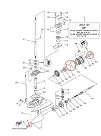 Lower Gearcase Oil Seal Kit for Yamaha 8-9.9HP Engines