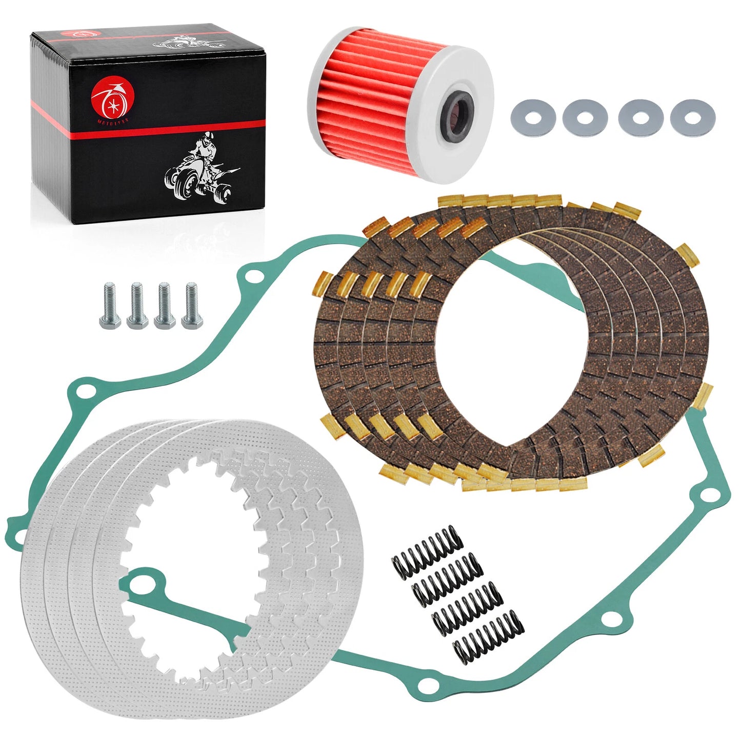 Clutch Springs Kit & Gasket Oil Filter for Kawasaki Ninja 250R EX250 (1986-2007)