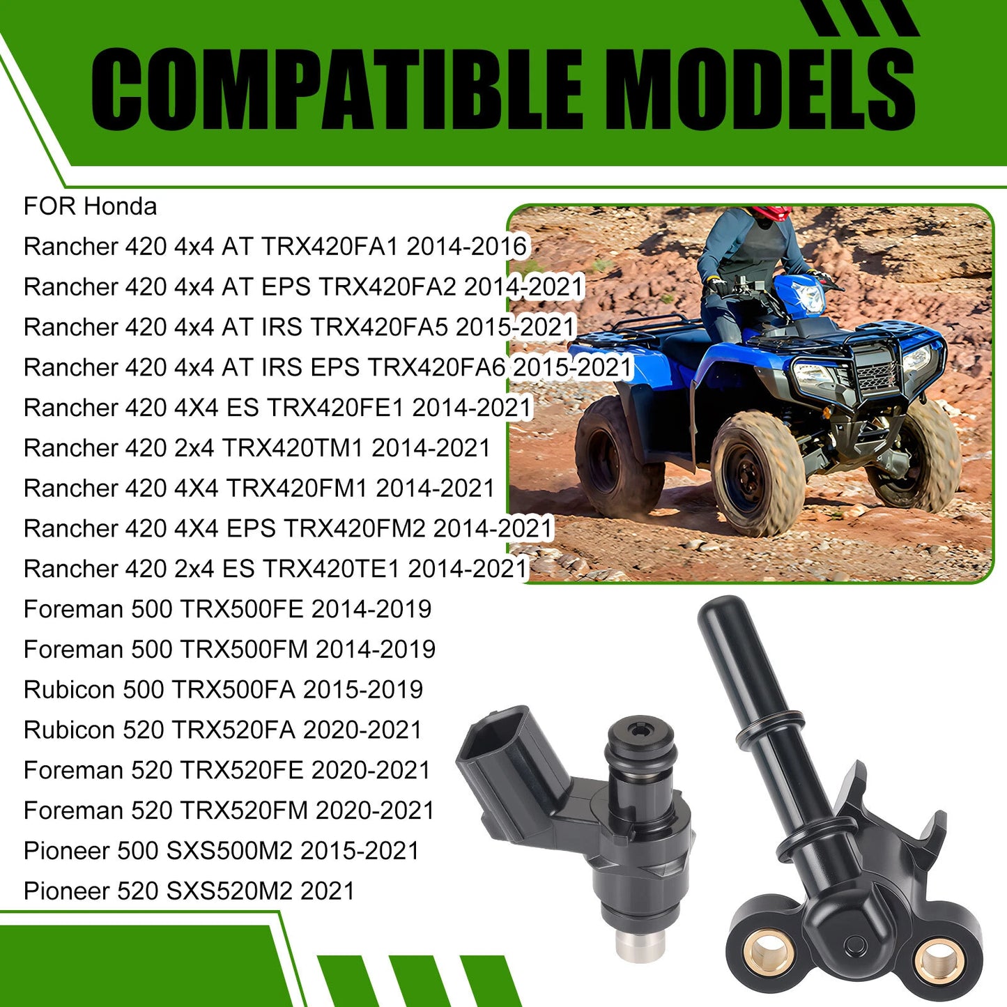 Fuel Injector & Joint Cap for Honda TRX500FA Rubicon 500 (2015-2019)