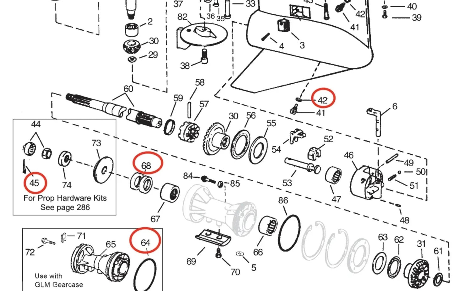 New Gearcase Unit Seal Kit for OMC Cobra V6/V8
