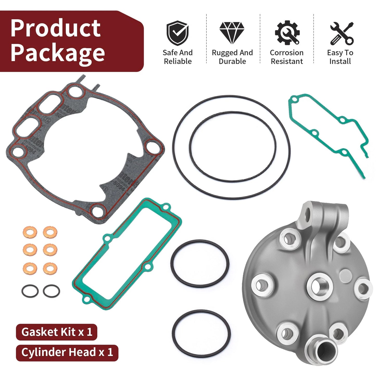 Stock Bore Replacement Cylinder Head Kit for Yamaha YZ250 (2001-2023)
