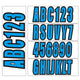 Boat Registration Numbers & Letters Sticker 3" A-Z & 0-9 Blue