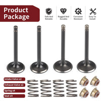 Intake & Exhaust Valve w/ Seals for EZGO Gas 4-Stroke 295/350cc (96-Up)