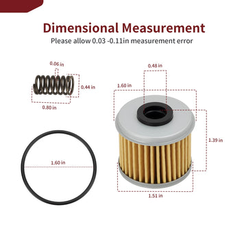 compare product Oil Filter for Honda CRF150R/CRF150RB/CRF250R/CRF250X w/ O-Ring Spring