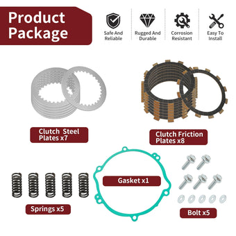 compare product Heavy Duty Clutch Friction Steel Plates for Yamaha YZ125 (1994-2004)