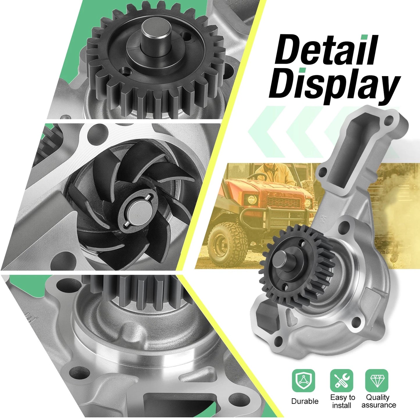 Water Pump & Gaskets for Kawasaki Mule 3000/3010/4000 (01-24)