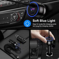 Fast Charging Car Charger for Car/Motorcycle/Boat/RV - Retractable Cable