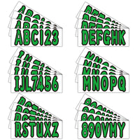 Personalized Boat Registration Decals A-Z & 0-9 Green 4 Set