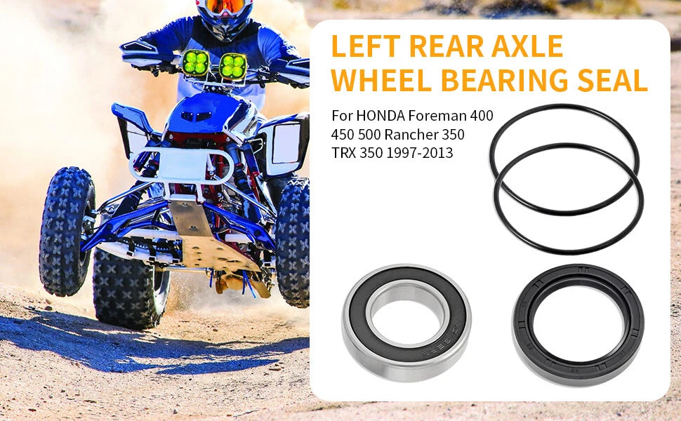 Left Rear Axle Wheel Bearing & Seal for Honda Foreman 400/450/500/520 (1995-2023)