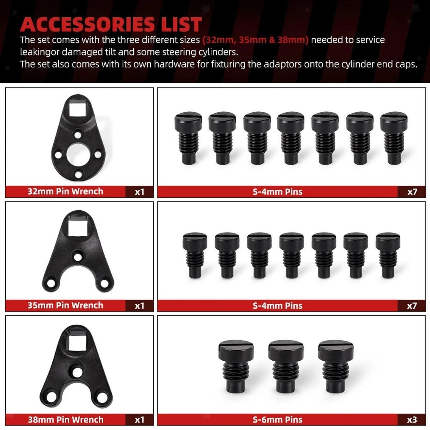 Outboard Trim & Tilt Pin Wrench Tool Set for OMC/Mercury/BRP Models