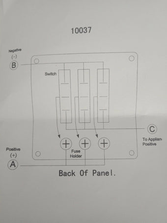 compare product 12V 3 Switch Panel Weatherproof Black Textured Alloy Pre-Wired