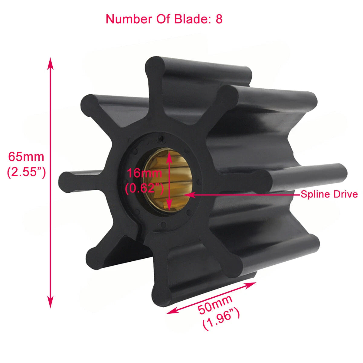 Water Pump Impeller for Johnson 09-1028B, Jabsco 920-0001, 18-3077
