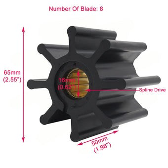 compare product Water Pump Impeller for Johnson 09-1028B, Jabsco 920-0001, 18-3077