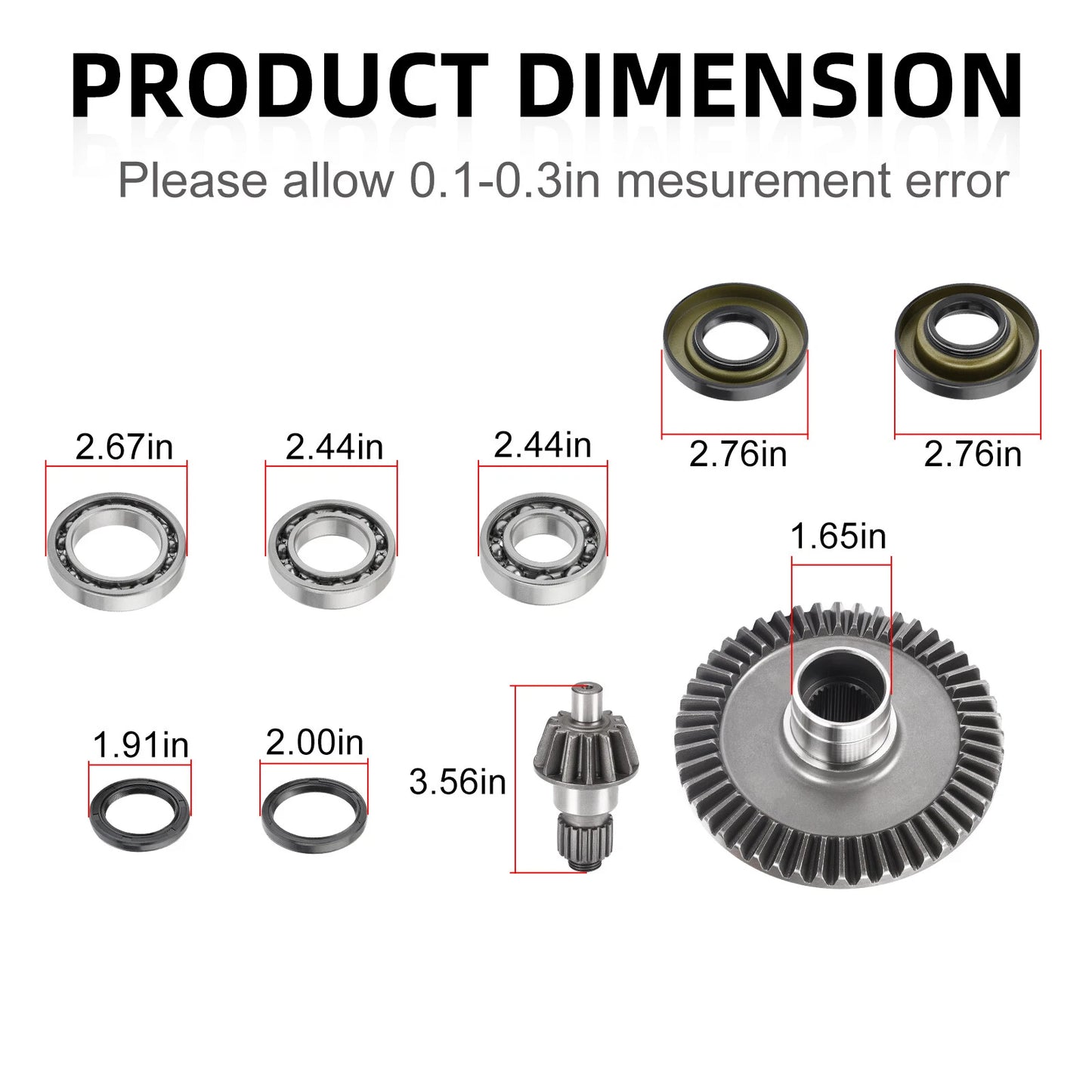 Rear Diff. Ring & Pinion Gear Bearings Kit for Honda Rancher TRX 350 FE/FM/TE/TM