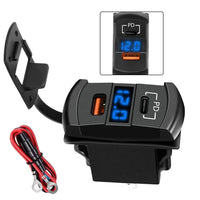Dual USB Car Charger with Digital Display for Cars/Vans/Motorcycles/Boats