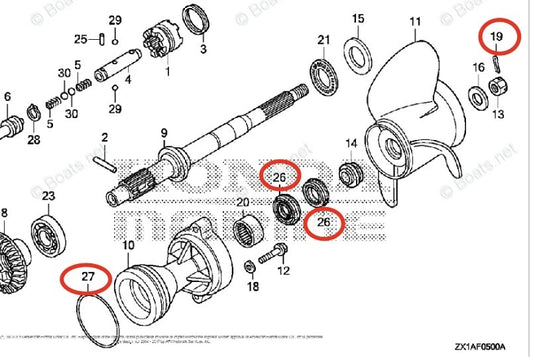 Lower Gearcase Unit Oil Seal for Honda BF115D/150D/175A/200A/225A