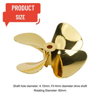 RC Marine 55mm/60mm Metal Propeller 4-Blades for RC Boat Model