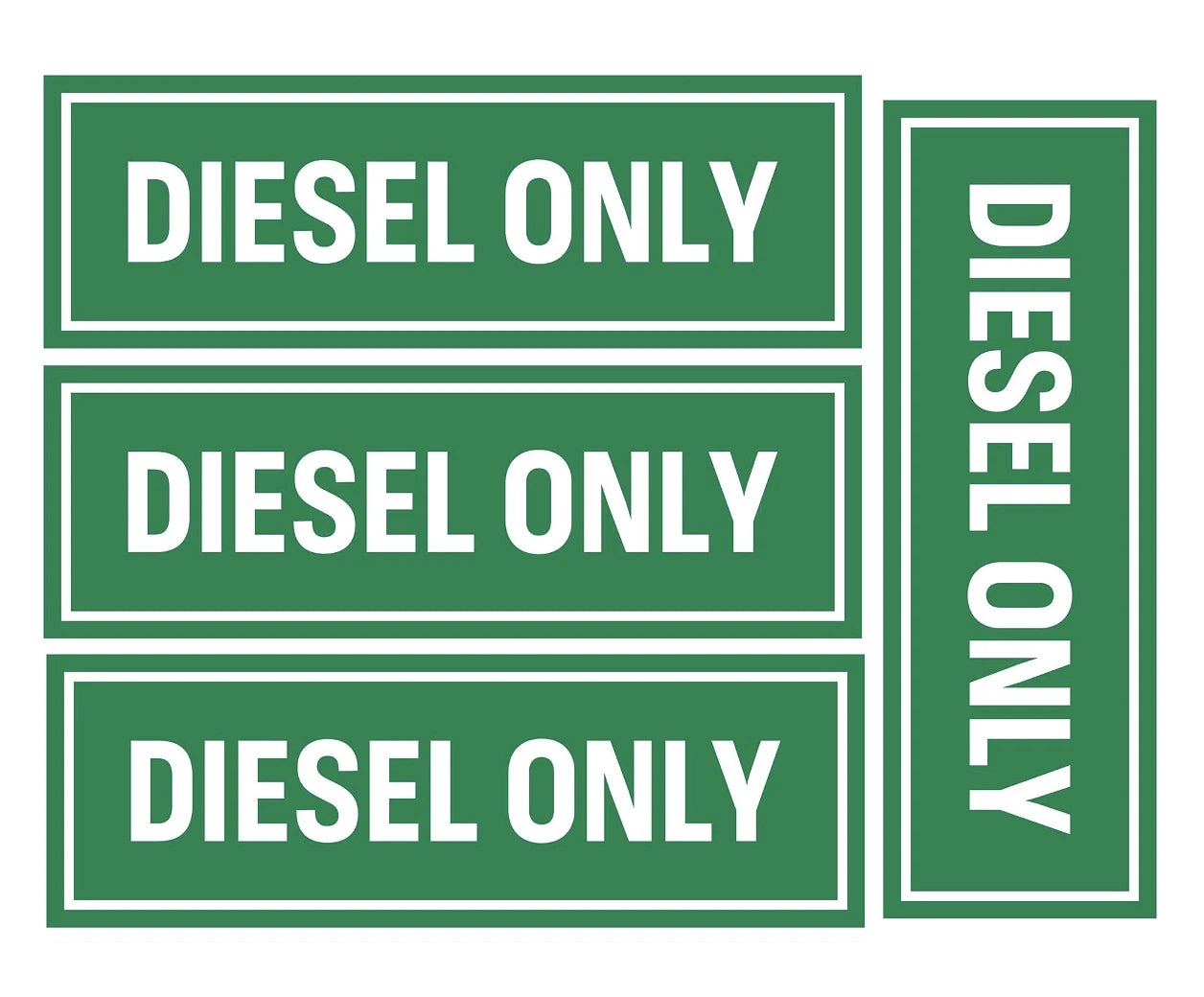 2" x 6" Diesel Only Vinyl Stickers - Decals for Truck Oil Gas Fuel