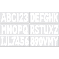 Custom Boat Registration Numbers Decal Sticker Set A-Z & 0-9 White