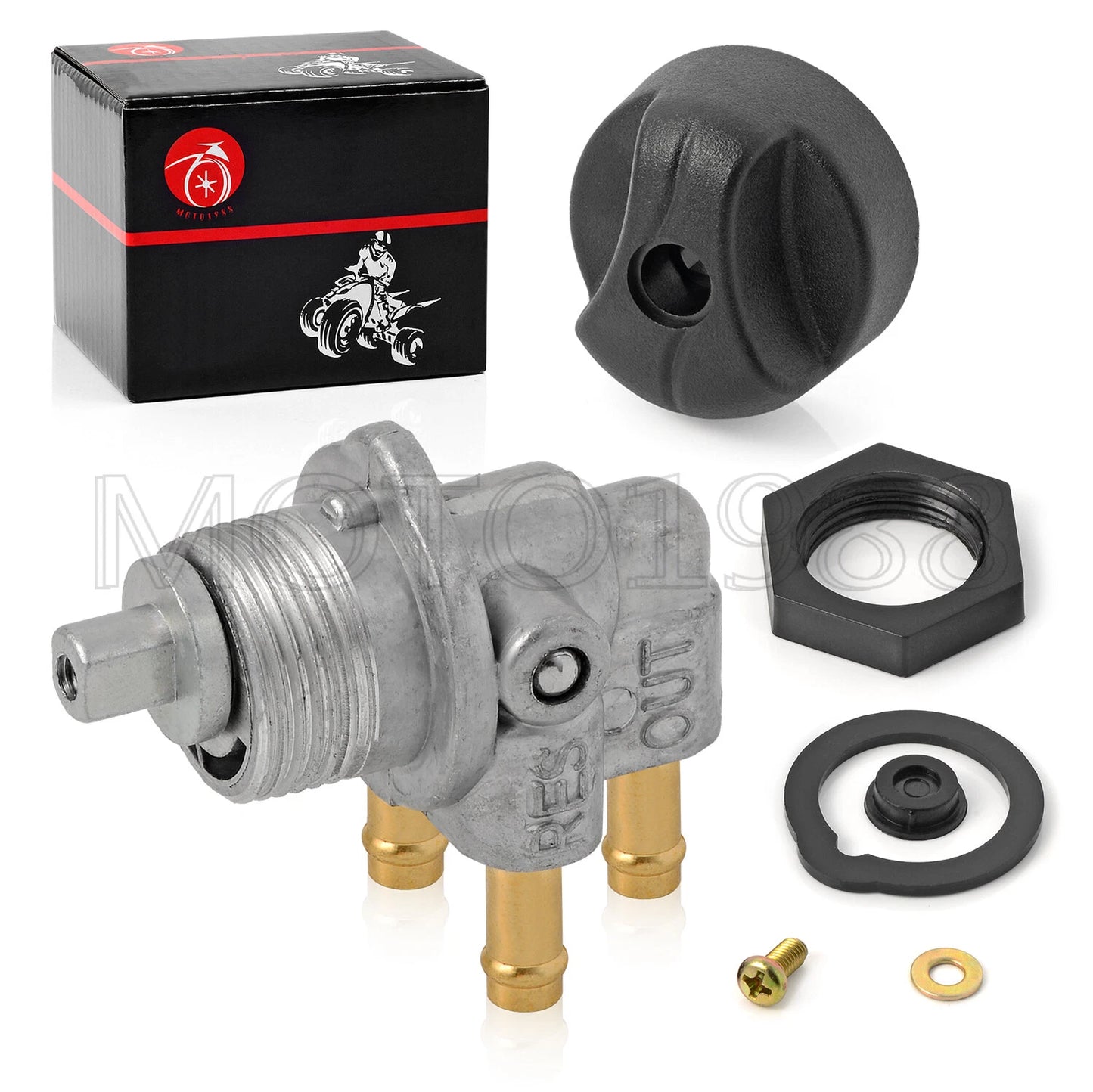 Fuel Valve Petcock 3-Way & Knob Nut for Sea-Doo Challenger 1996-2001 Jet Boat